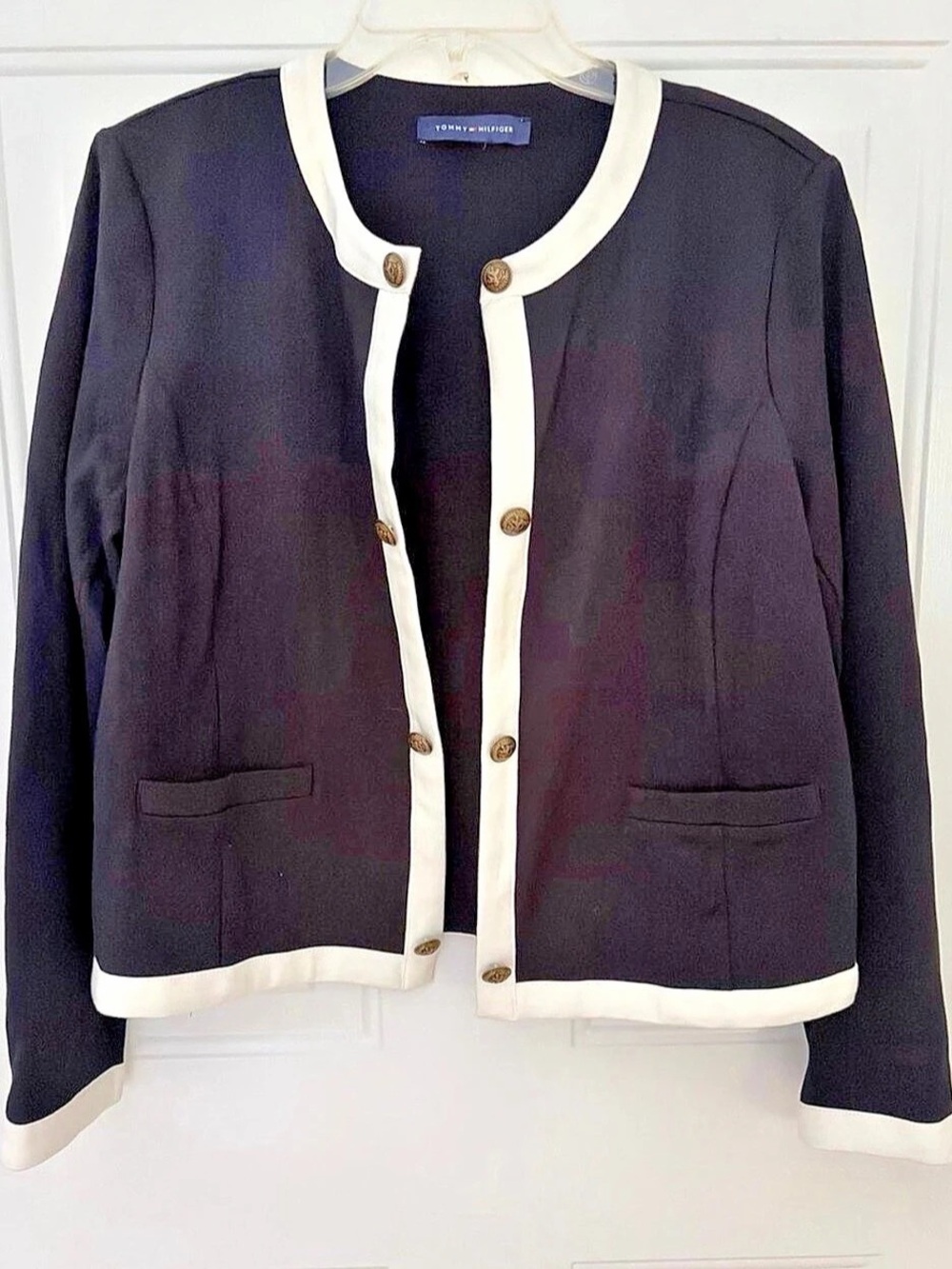 Tommy Hilfiger Navy & White Trim Jacket Size Large
